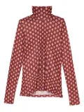 MALIPARMI geometric-print turtleneck top - Red