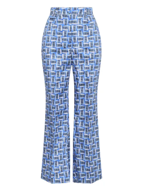 MALIPARMI geometric-print flared trousers