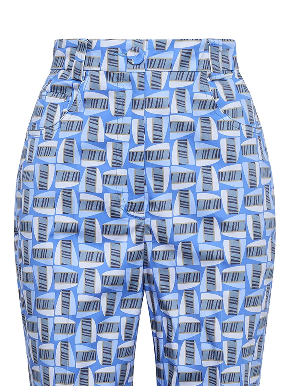 MALIPARMI Flared broek met geometrische print - Blauw
