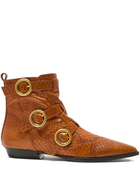 MALIPARMI buckle-detail snakeskin boots