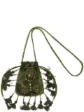 MALIPARMI embellished-tassel crossbody bag - Green