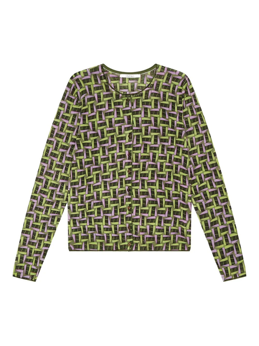 Maliparmi Patterned Buttoned Cardigan In Green