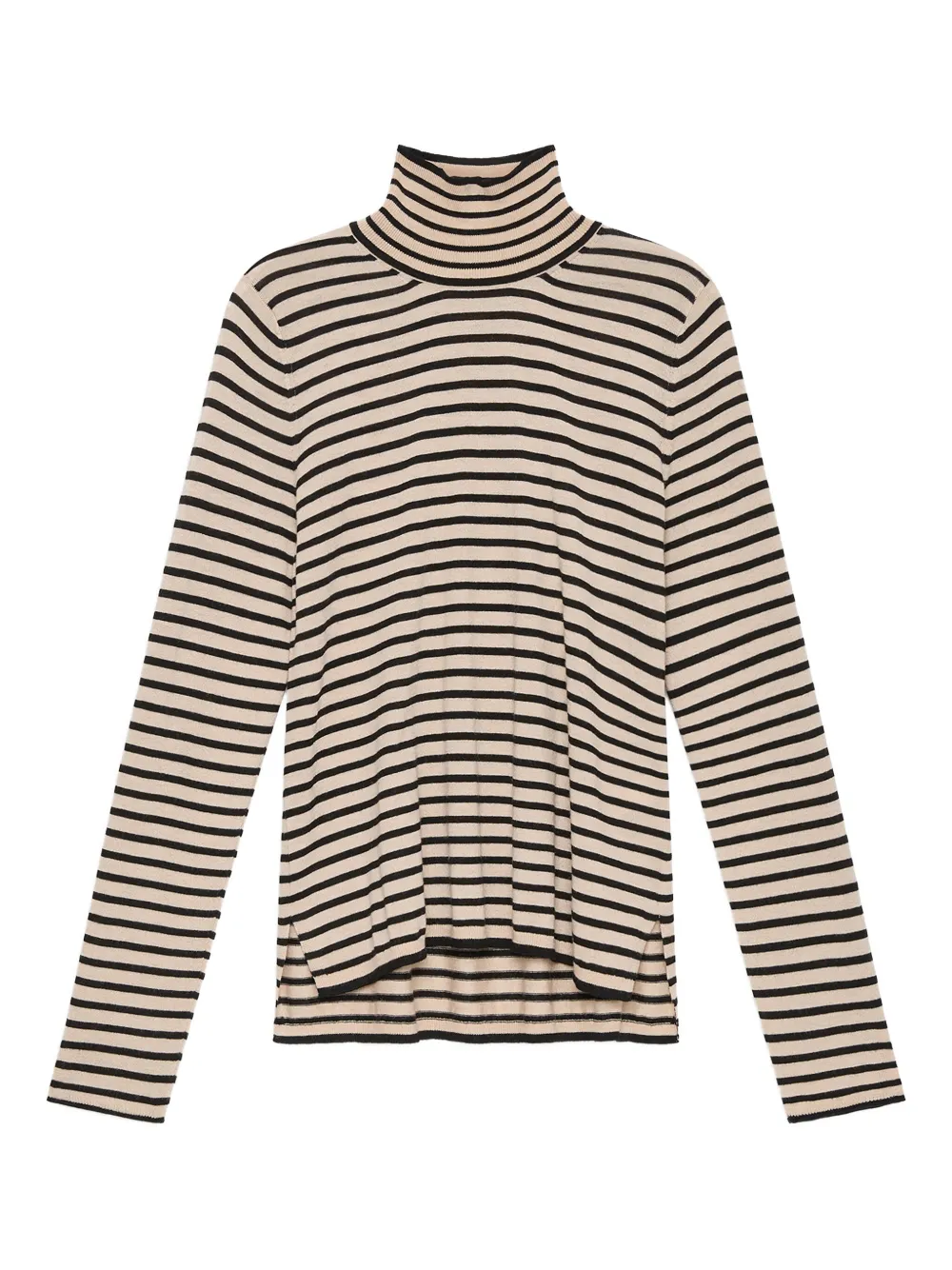 MALIPARMI ストライプ タートルネック トップ - ニュートラル MALIPARMI ストライプ タートルネック トップ - ニュートラル