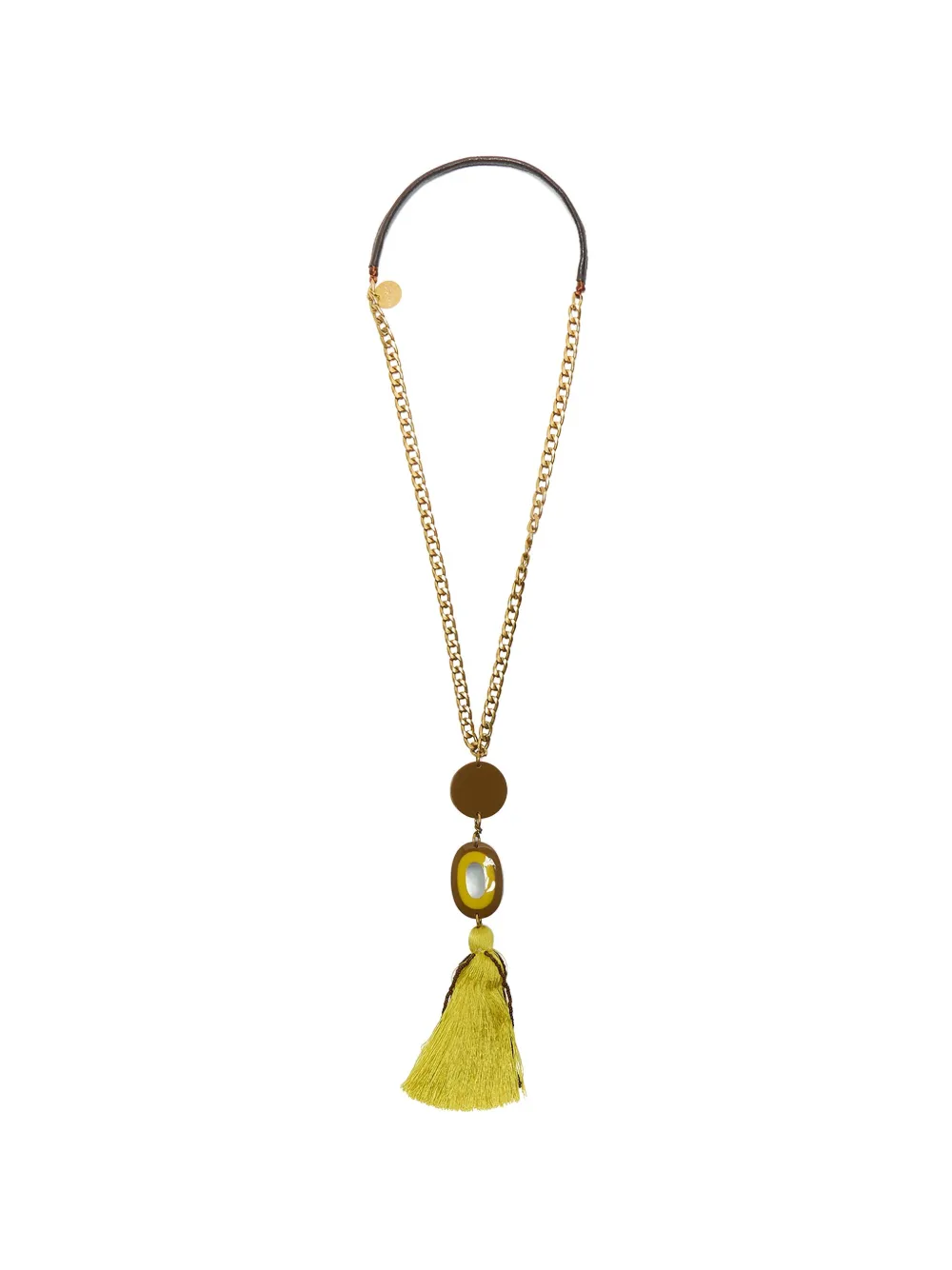 MALIPARMI chain tassel-pendant necklace - Geel