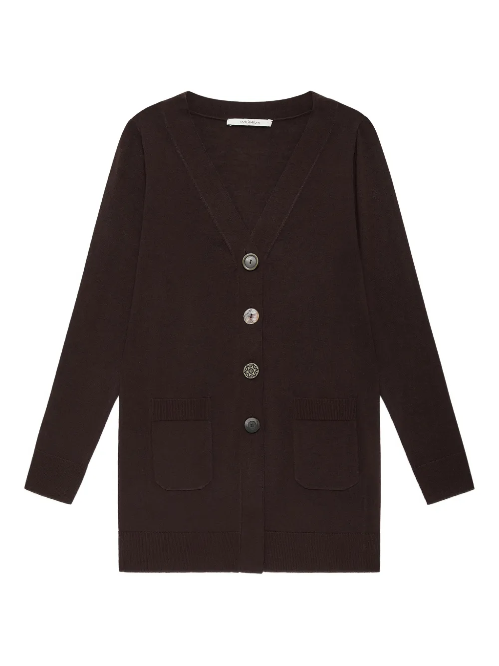 Maliparmi Button Patch-pocket Cardigan In Brown