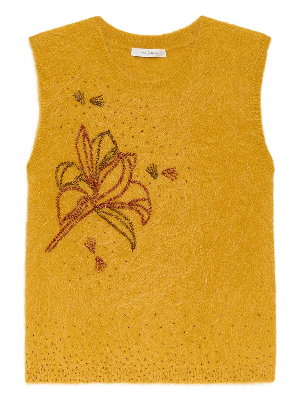 Maliparmi Flower-embellished Vest In Yellow