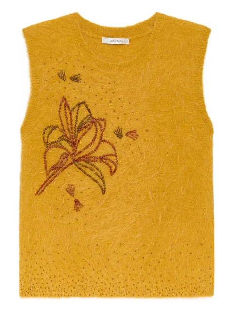 MALIPARMI flower-embellished vest