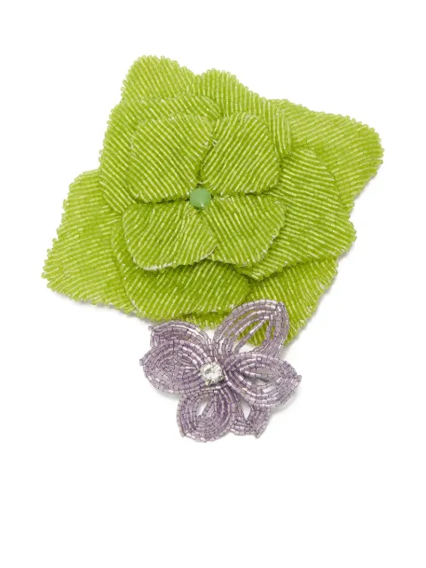 MALIPARMI beaded-flower brooch