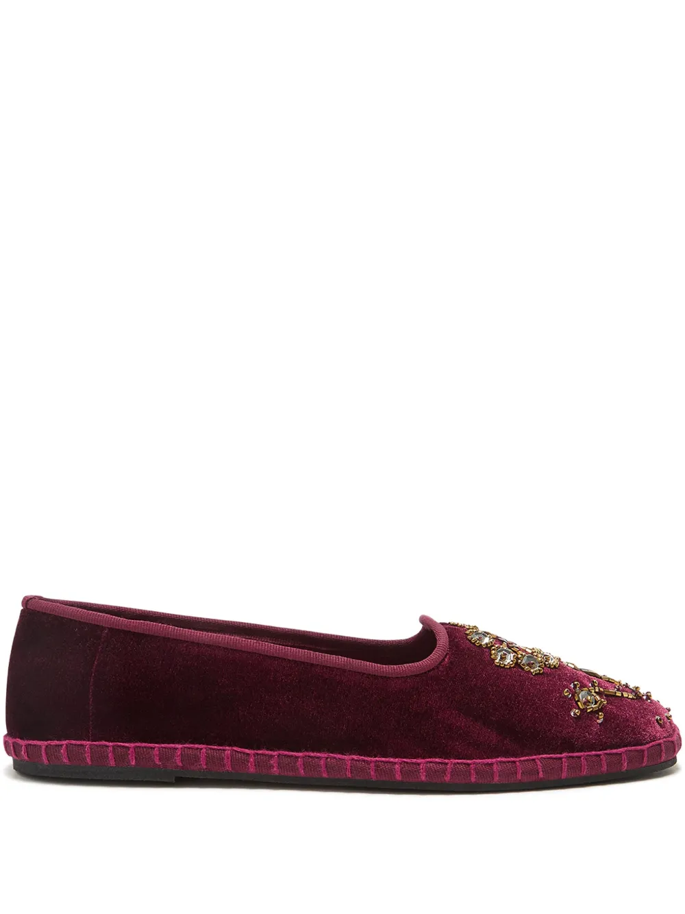 Maliparmi Embellished Ballet Flats In Red