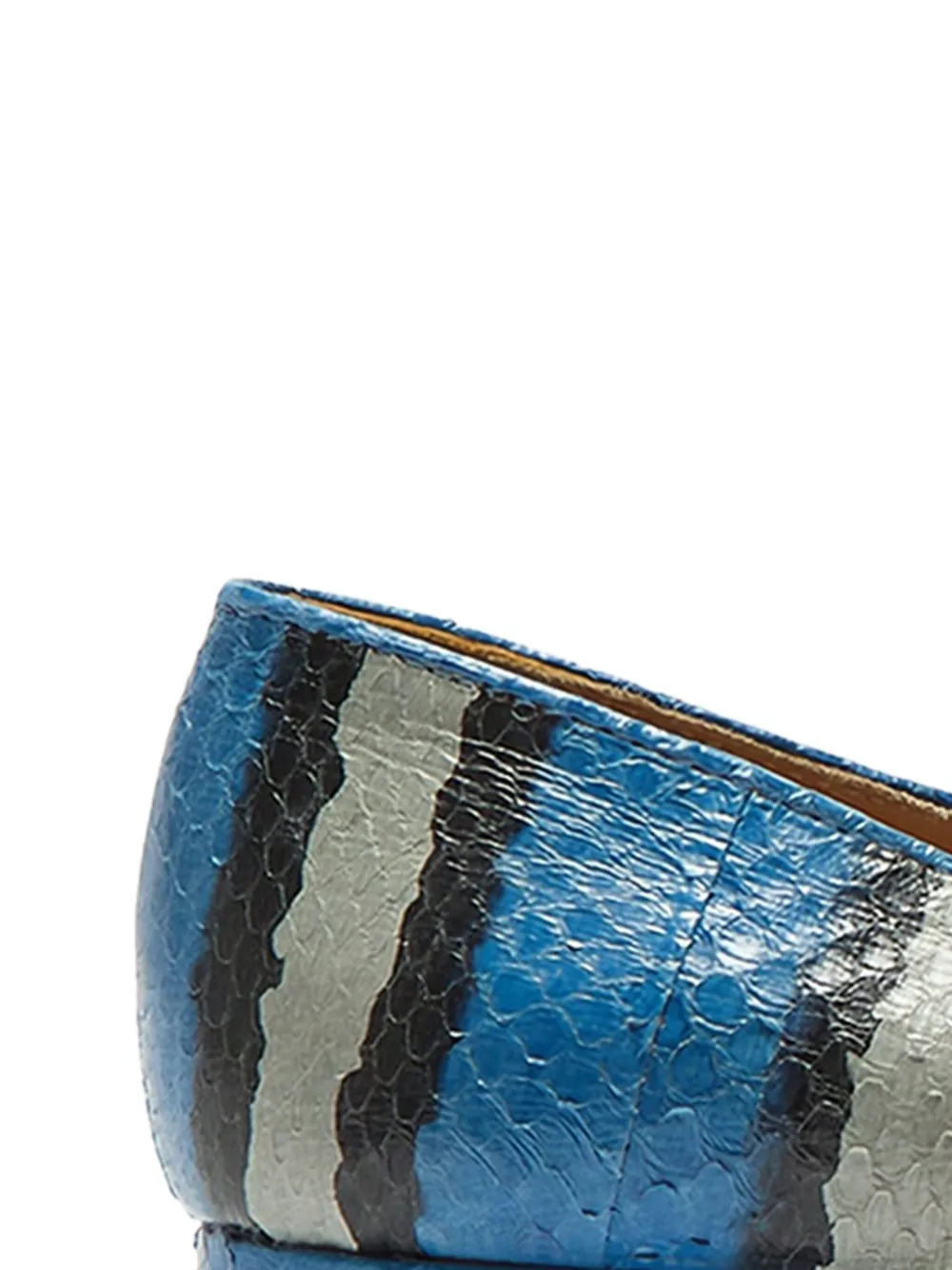 MALIPARMI Gestreepte ballerina's met puntige neus Blauw