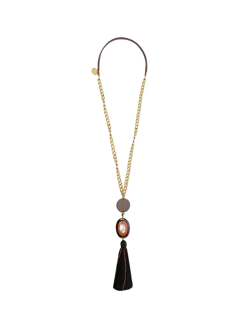 MALIPARMI chain tassel necklace - Bruin
