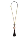 MALIPARMI chain tassel necklace - Brown