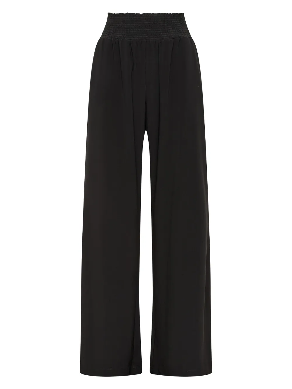 MALIPARMI Broek met elastische taille en wijde pijpen - Zwart