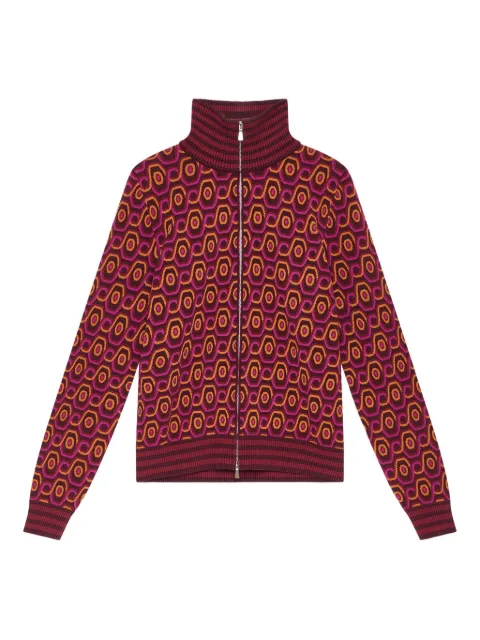 MALIPARMI geometric-pattern zip-up cardigan