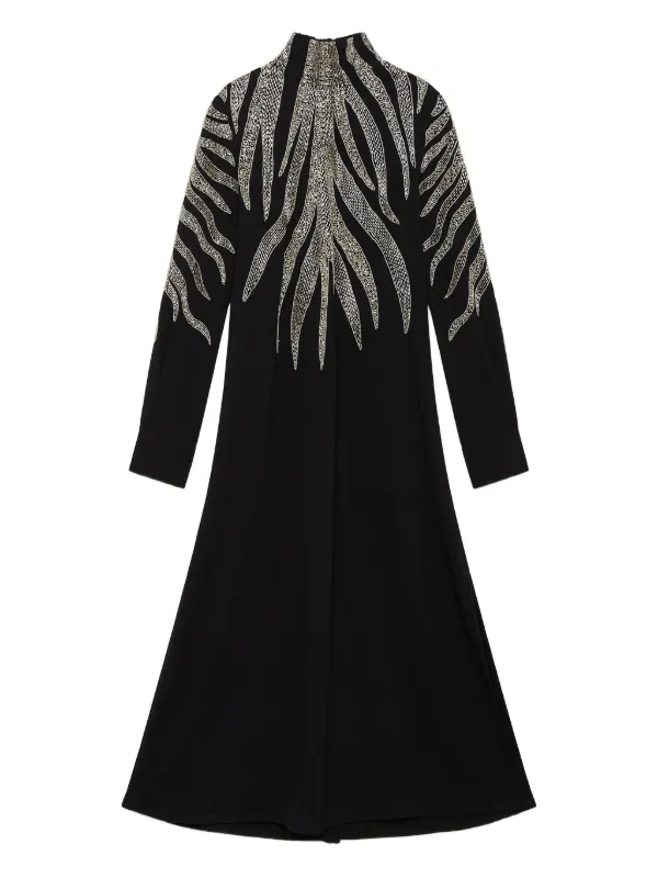 black beaded midi dress BLACK CRYSTAL BEADED DRESS | CULT MIA