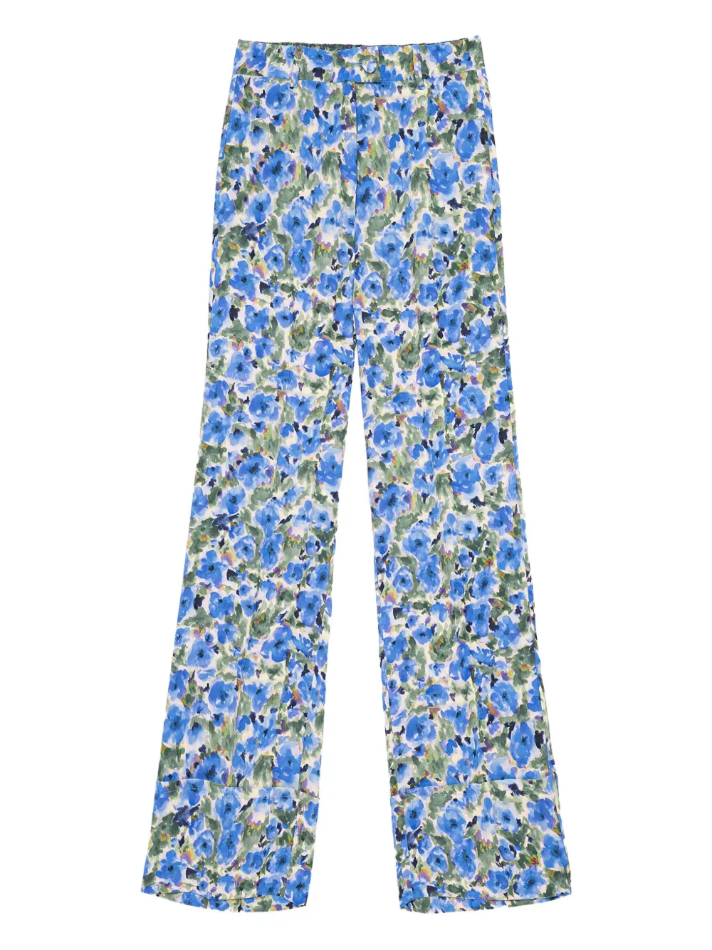 Maliparmi Floral-print Trousers In Blue