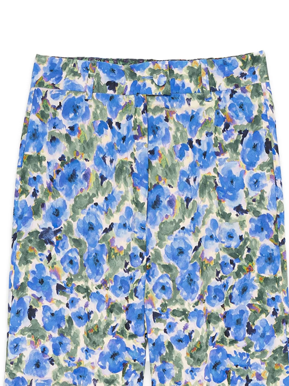 MALIPARMI Broek met bloemenprint - Blauw