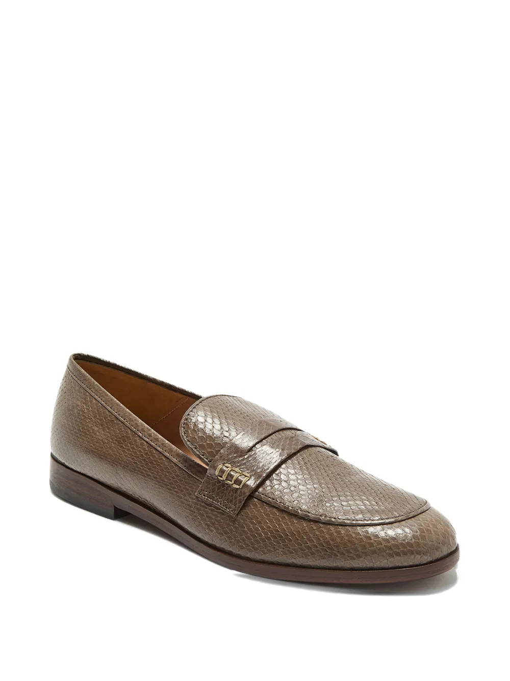 MALIPARMI snakeskin detail loafers - Bruin