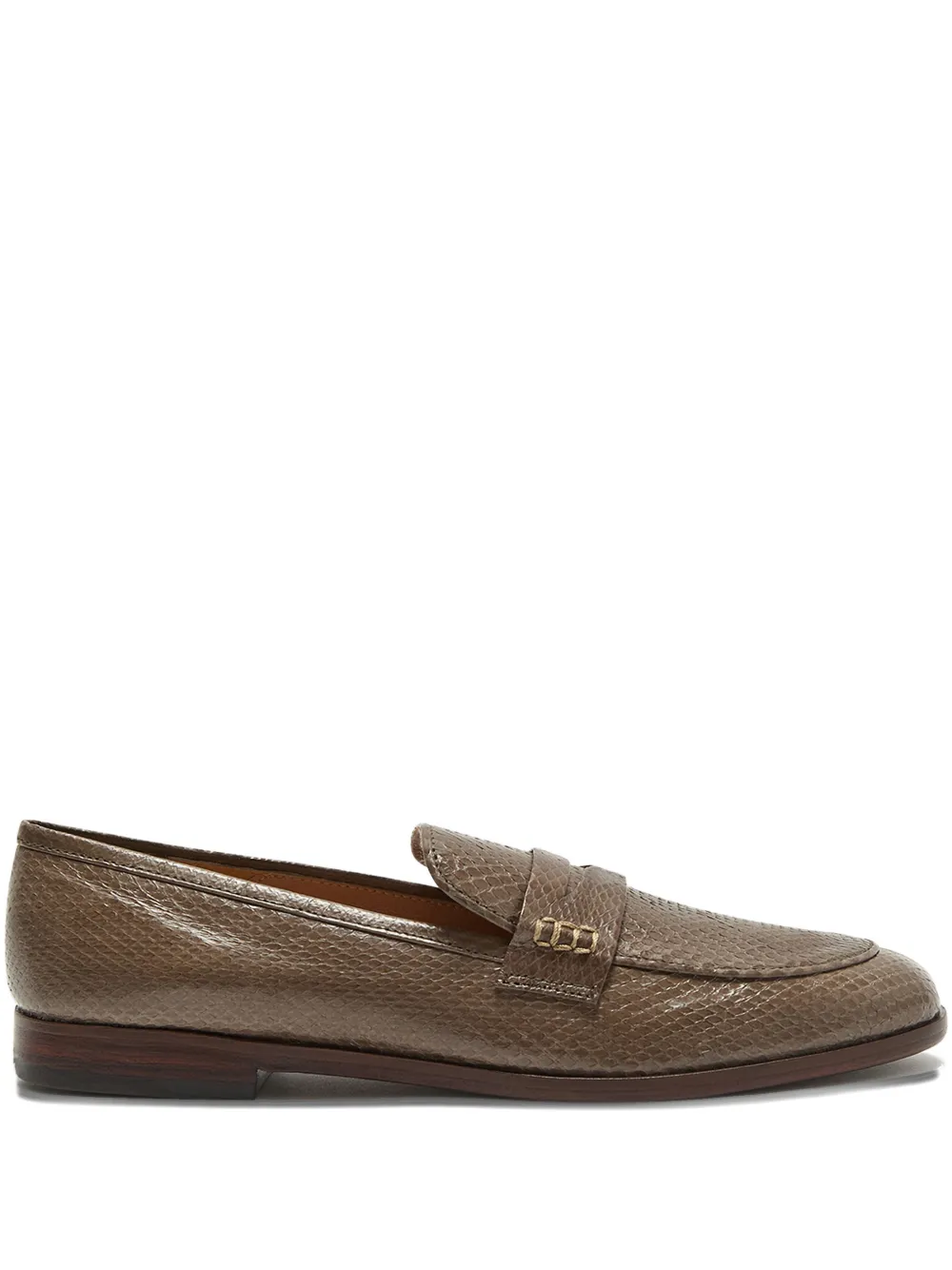 MALIPARMI snakeskin detail loafers - Marrone