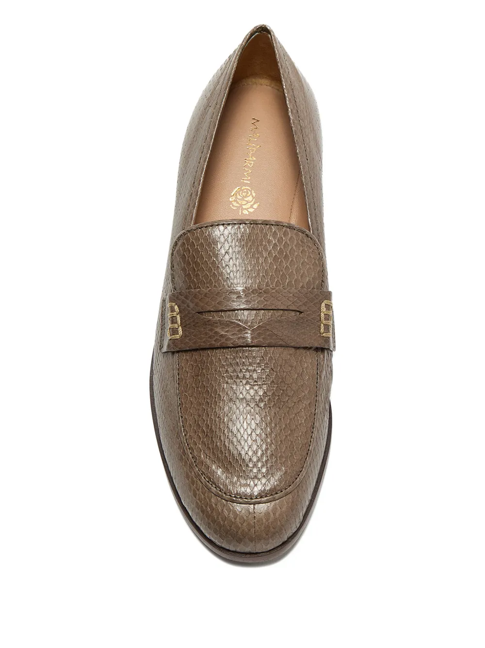 MALIPARMI Loafers met slangenleer-detail Bruin