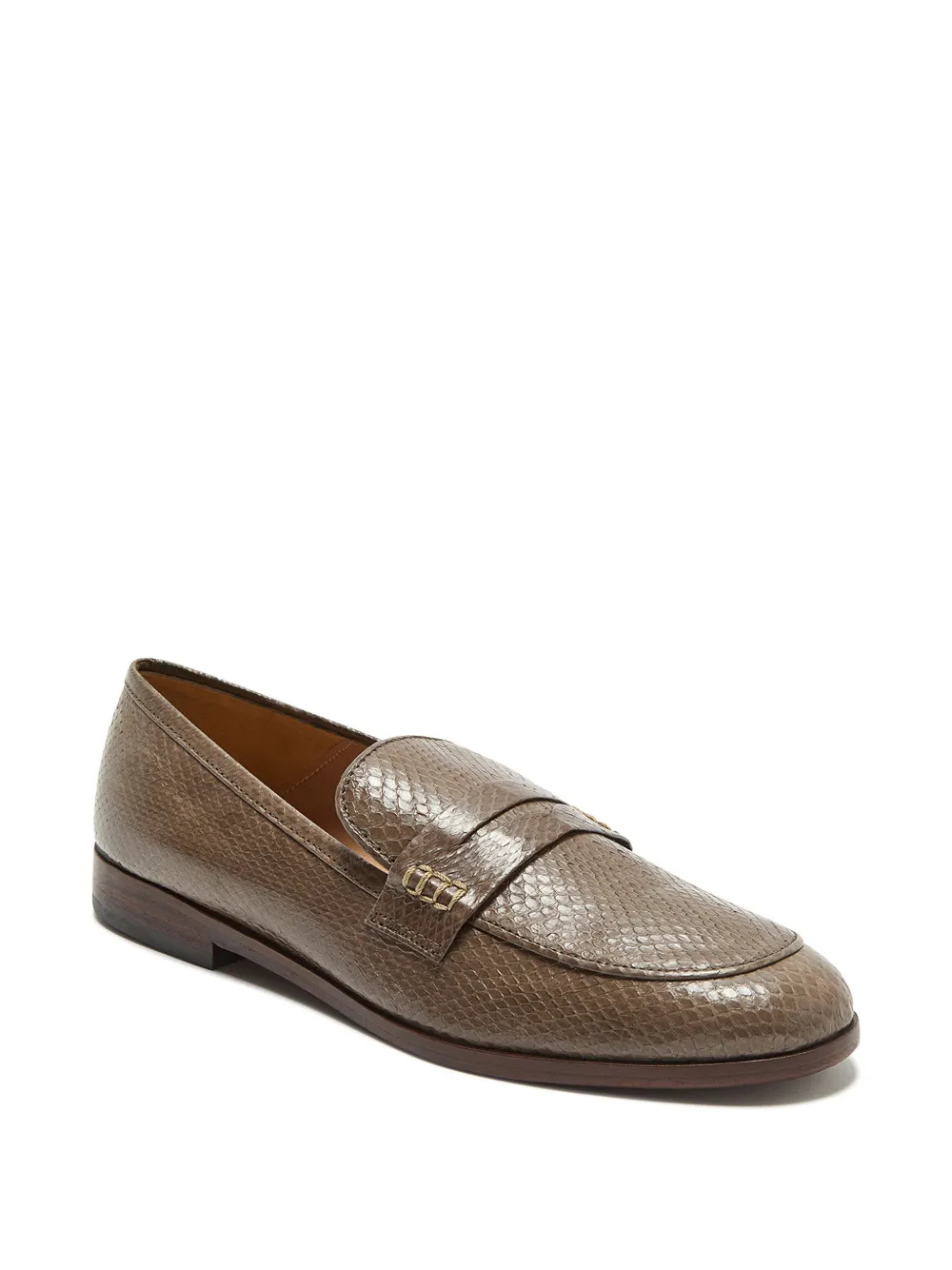MALIPARMI Loafers met slangenleer-detail Bruin