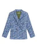 MALIPARMI geometric-print double-breasted blazer - Blue
