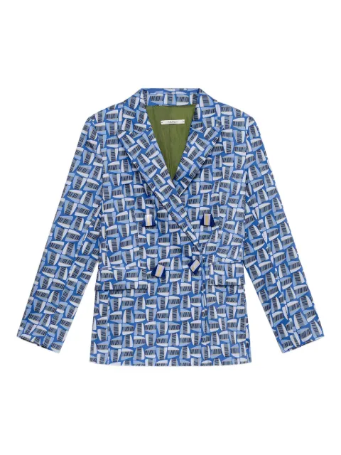 MALIPARMI geometric-print double-breasted blazer