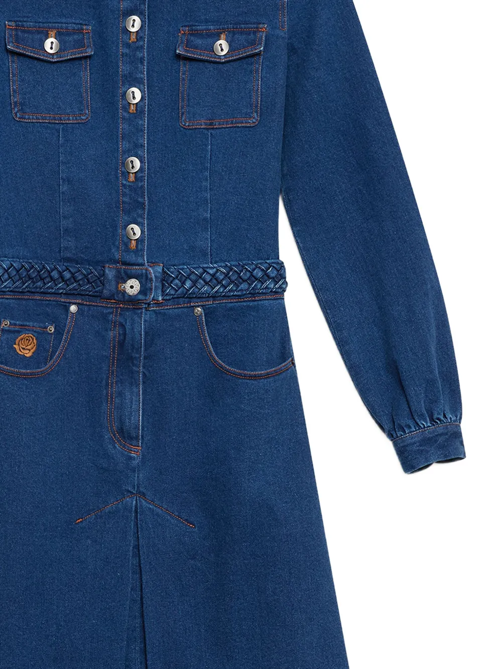 MALIPARMI braided-belt denim midi dress | Day Dresses | Image 2