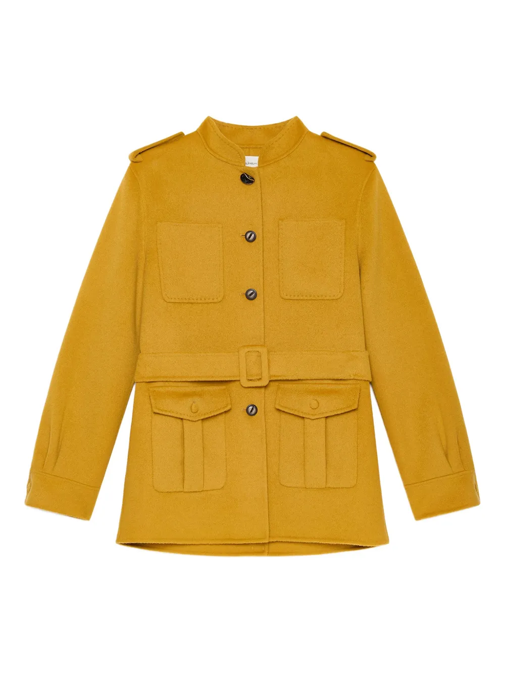 MALIPARMI belted patch-pocket military coat | Yellow | Image 1