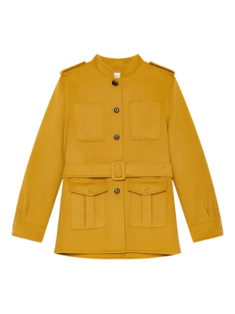 MALIPARMI belted patch-pocket military coat