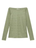 MALIPARMI geometric-pattern boat-neck T-shirt - Green