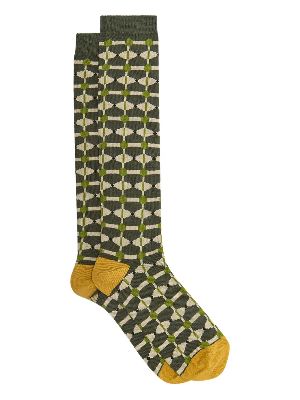 MALIPARMI geometric-pattern socks - グリーン MALIPARMI geometric-pattern socks - グリーン