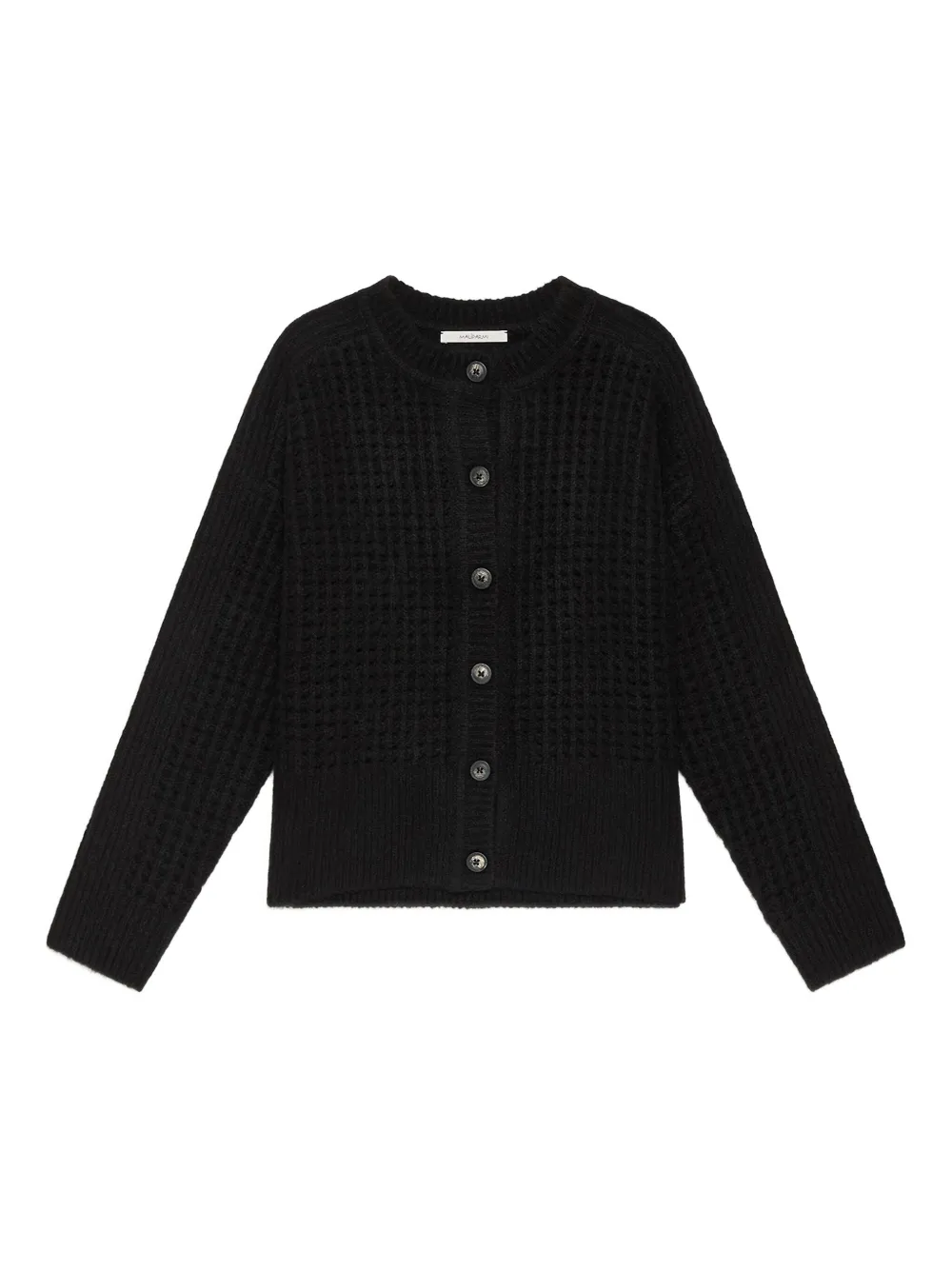 MALIPARMI waffle-knit cardigan | Black | Image 1