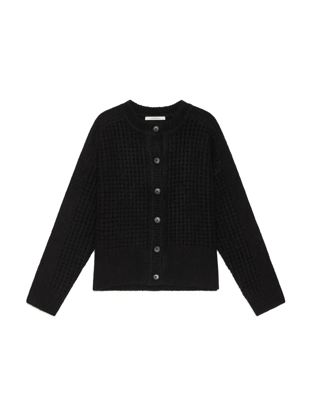 Maliparmi Waffle-knit Cardigan In Black