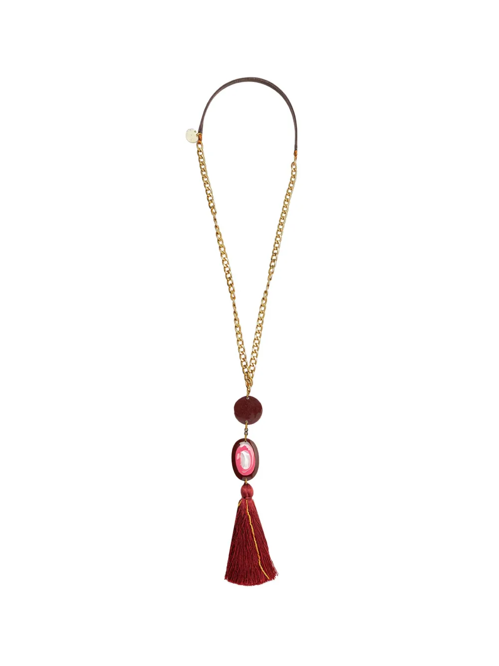 MALIPARMI chain tassel necklace - Rood