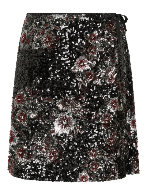 MALIPARMI Sparkling Flowers wrap mini skirt
