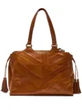 MALIPARMI chevron-pattern tassel shoulder bag - Brown