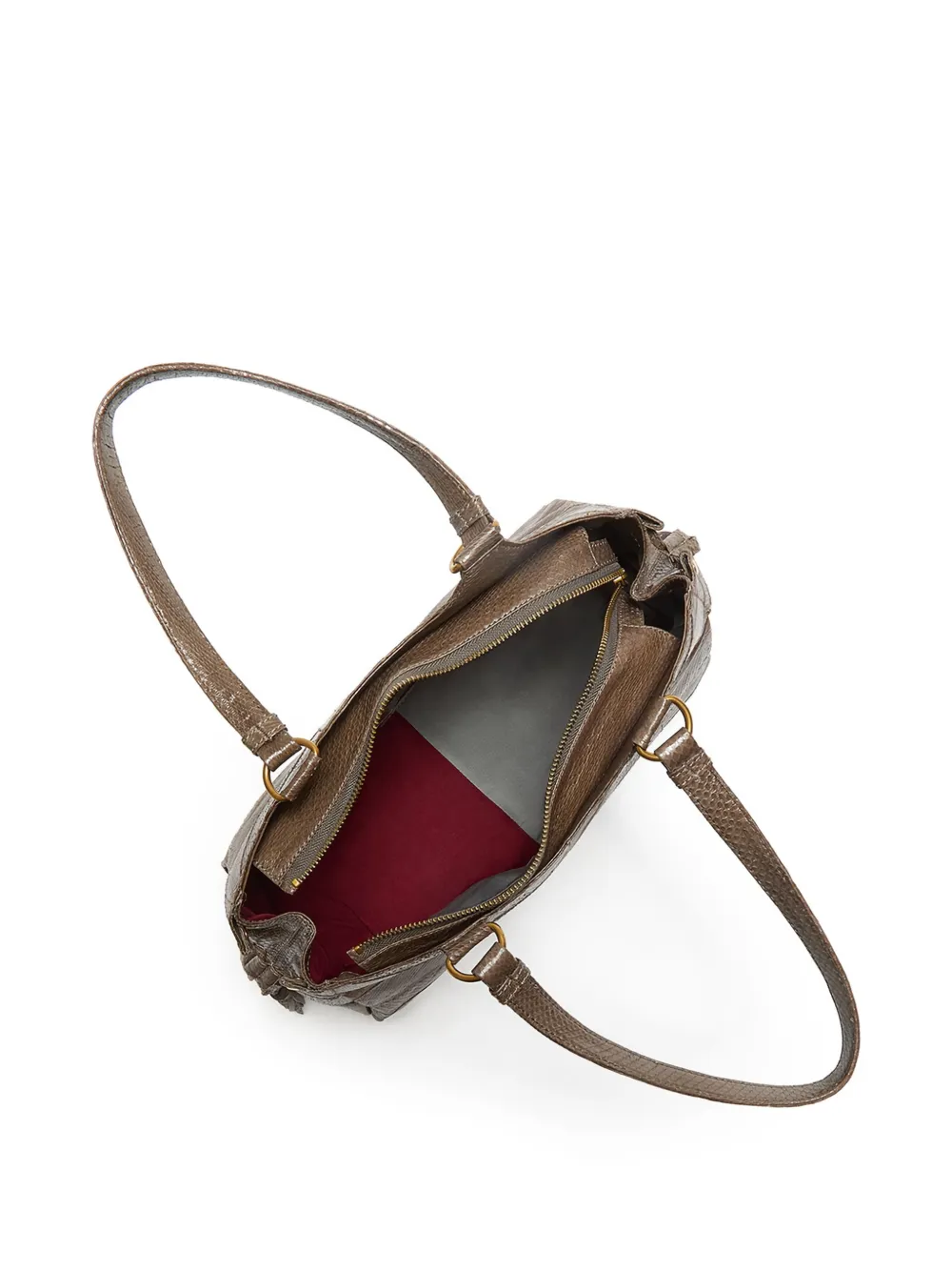  Maliparmi Tassel-detail Chevron Shoulder Bag - Brown 