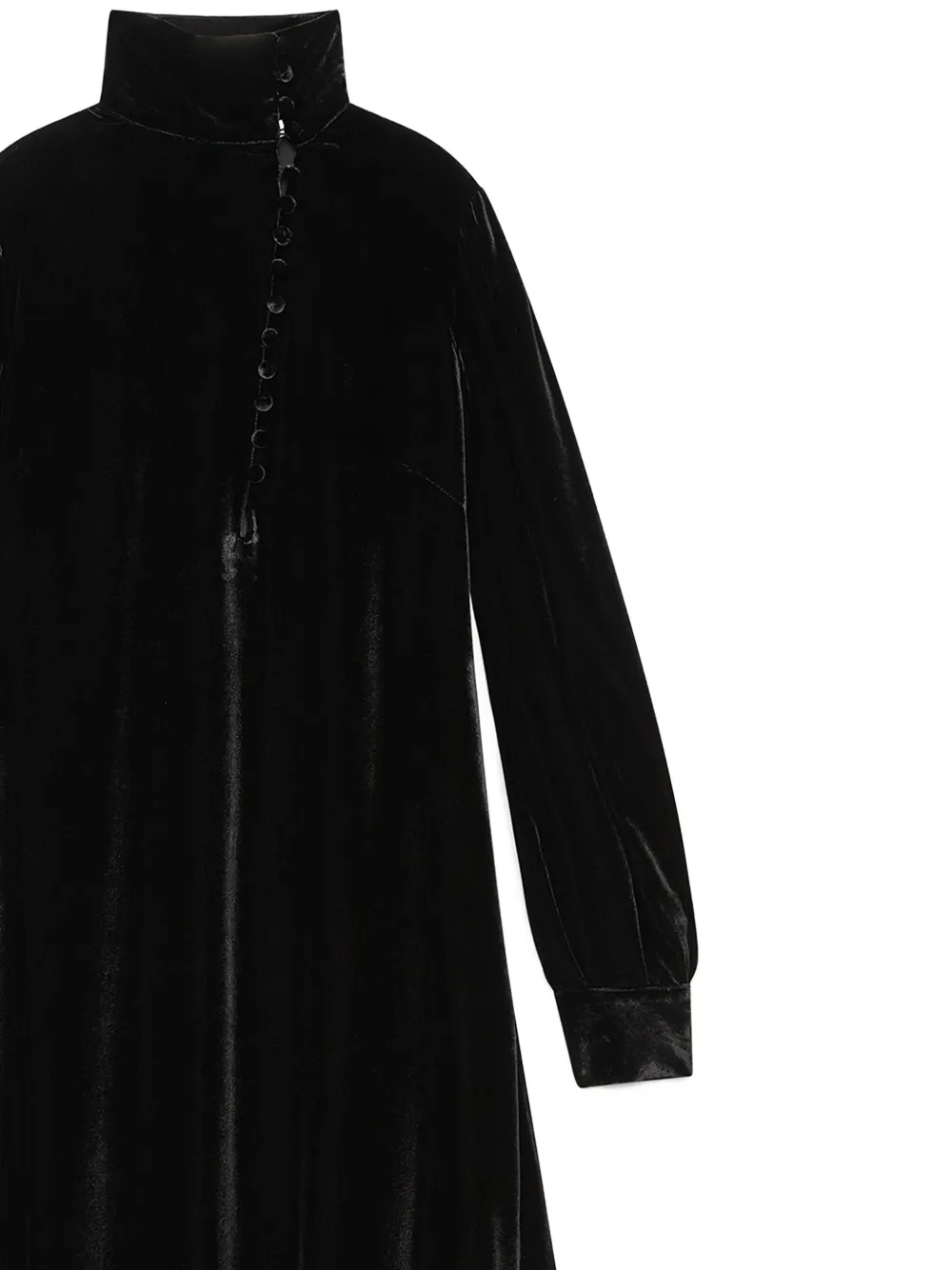 MALIPARMI high-neck button-front velvet maxi dress | Evening Dresses | Image 2