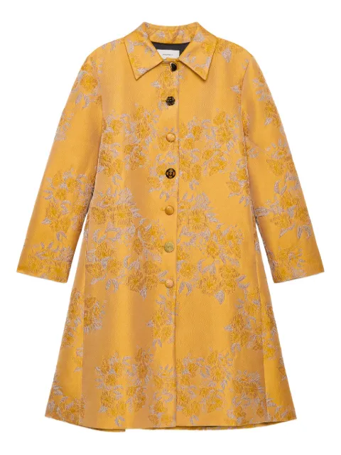 MALIPARMI floral-brocade coat