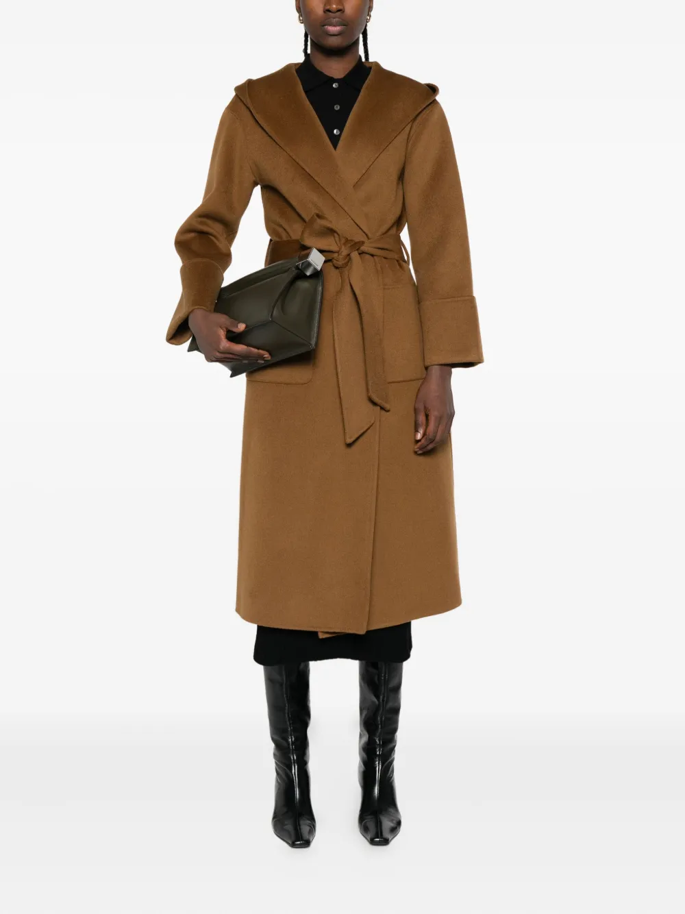 ALPHA STUDIO hooded belted coat | Single Breasted Coats | Image 2