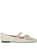 Valentino Garavani stud-embellishments leather ballet flats - White