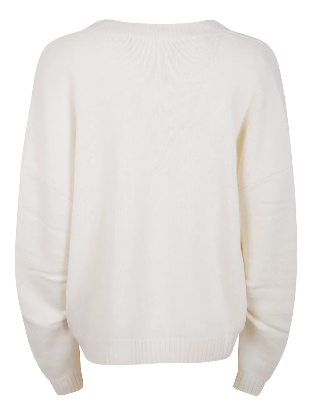 Circus Hotel V-neck Wool Jumper In White