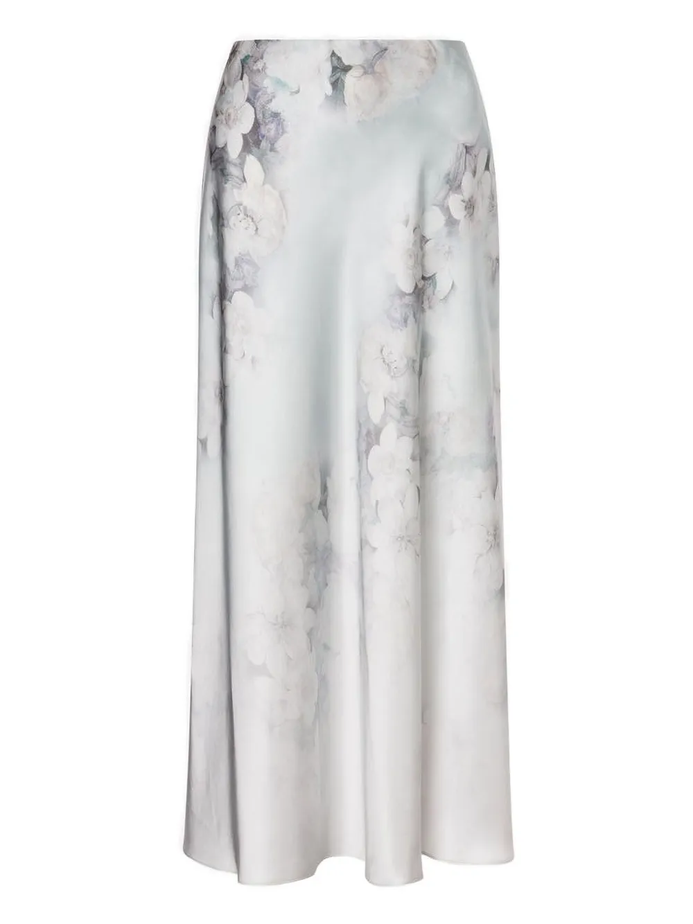 Alberta Ferretti Floral-print Midi Skirt In White