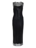 Alberta Ferretti mesh-paneled midi dress - Black