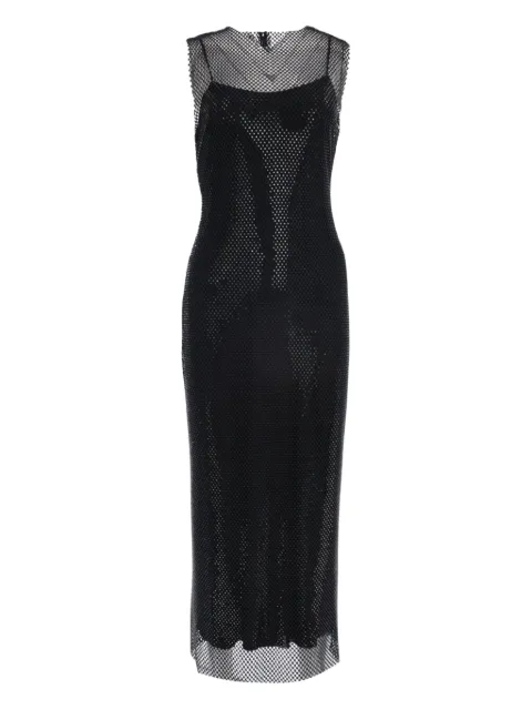 Alberta Ferretti mesh-paneled midi dress