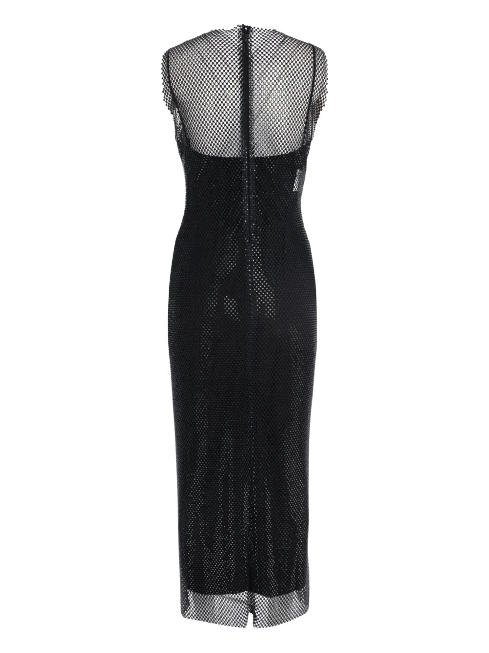Alberta Ferretti mesh-paneled midi dress - Zwart