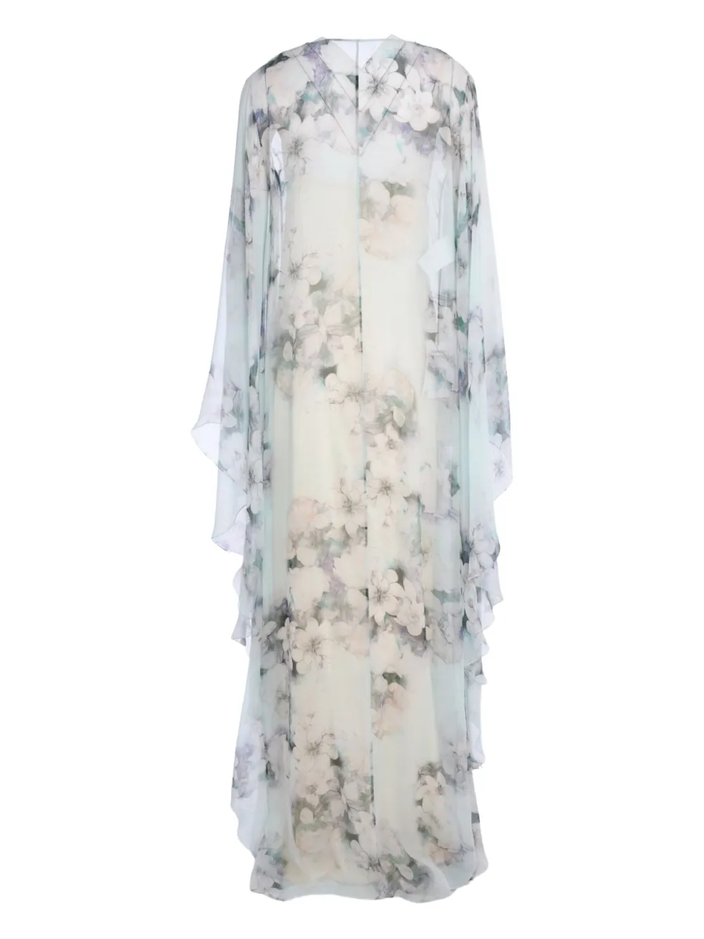 Alberta Ferretti floral-print maxi dress - Beige