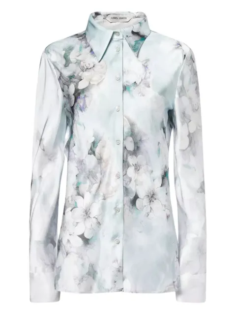 Alberta Ferretti floral-print collared blouse
