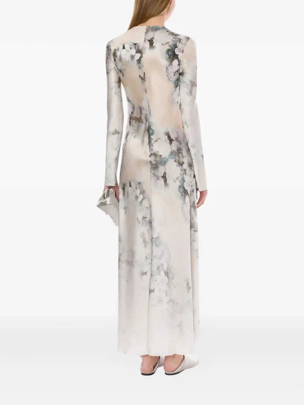 Alberta Ferretti Maxi-jurk met bloemenprint Beige